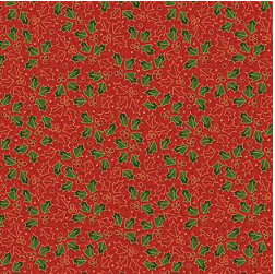 Traditional Holly Metallic Fat Quarter Bundle (5 pieces) by The Craft Cotton Co.