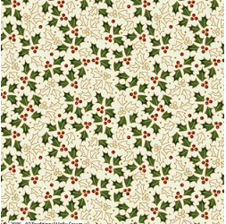 Traditional Holly Metallic Fat Quarter Bundle (5 pieces) by The Craft Cotton Co.