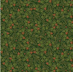 Traditional Holly Metallic Fat Quarter Bundle (5 pieces) by The Craft Cotton Co.