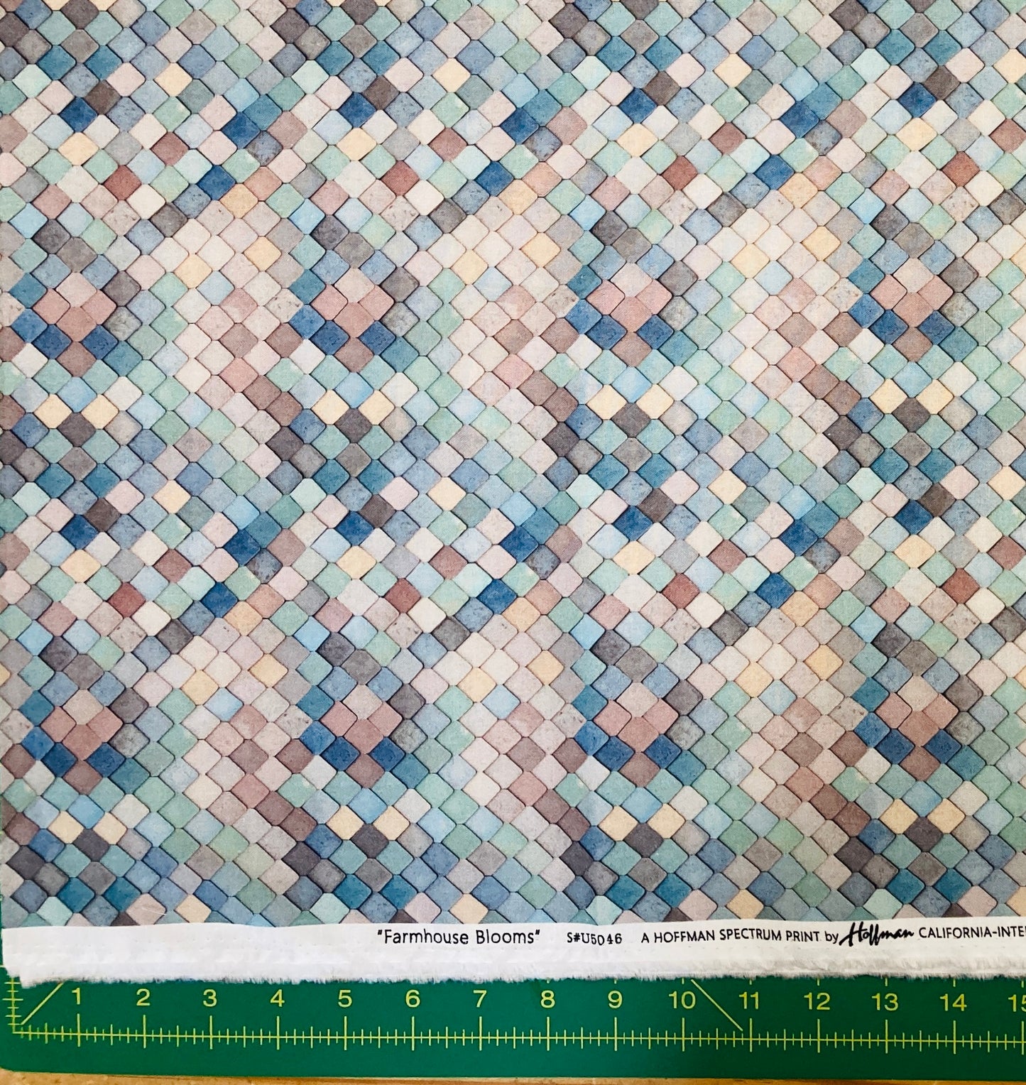 Farmhouse Blooms Digital Cotton Fabric Print by Hoffman - Diamond