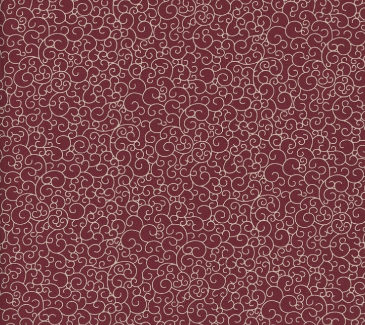 Tan Scrolls on Burgundy circa 1800’s