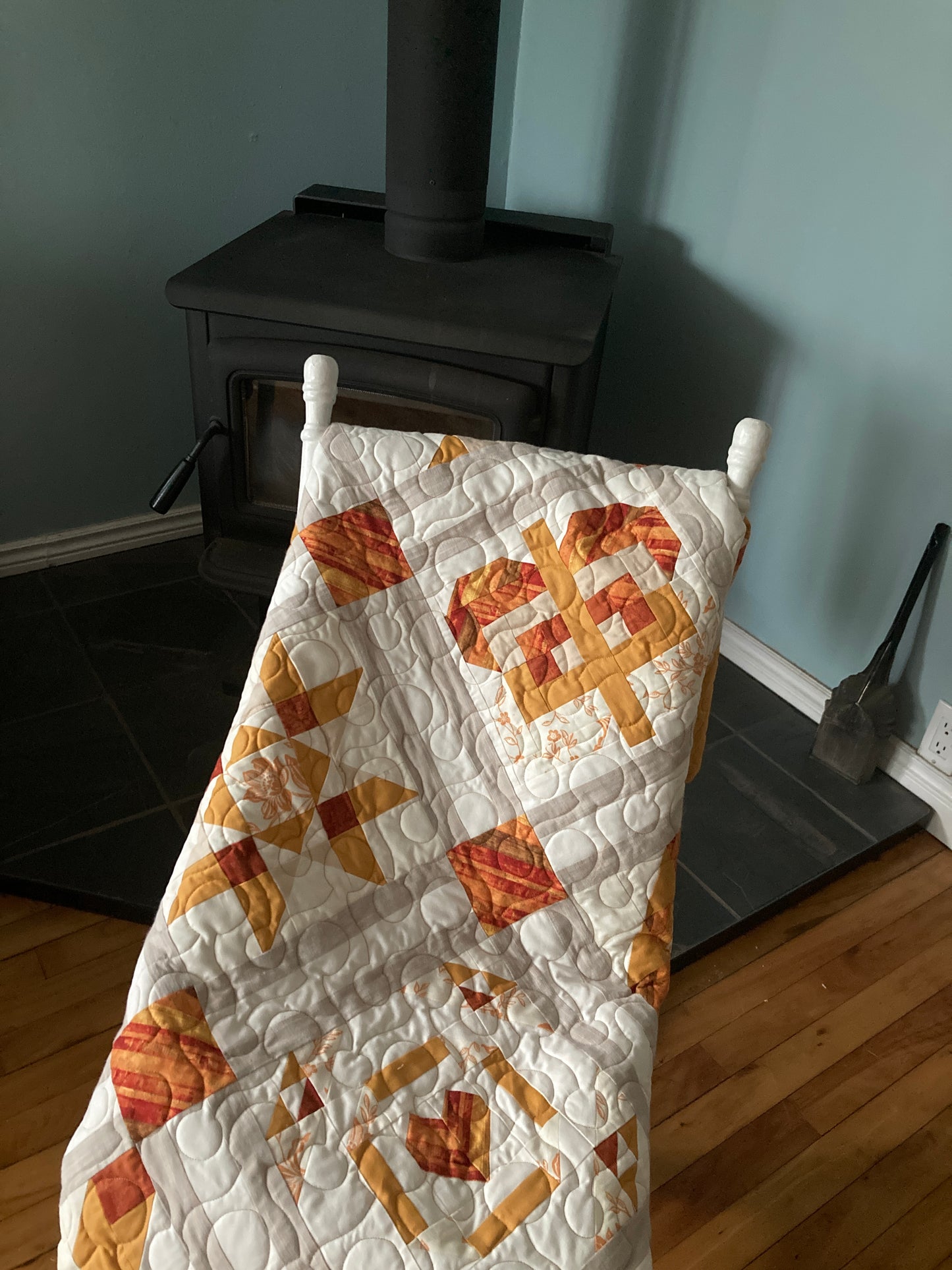 Twin quilt, fall colours