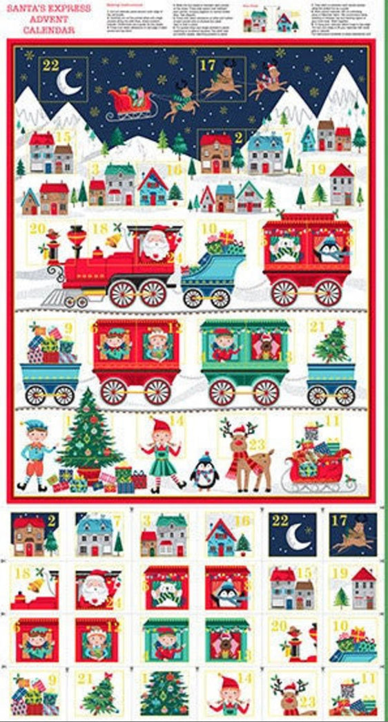 Santa Express Advent Calendar Panel by Makower UK