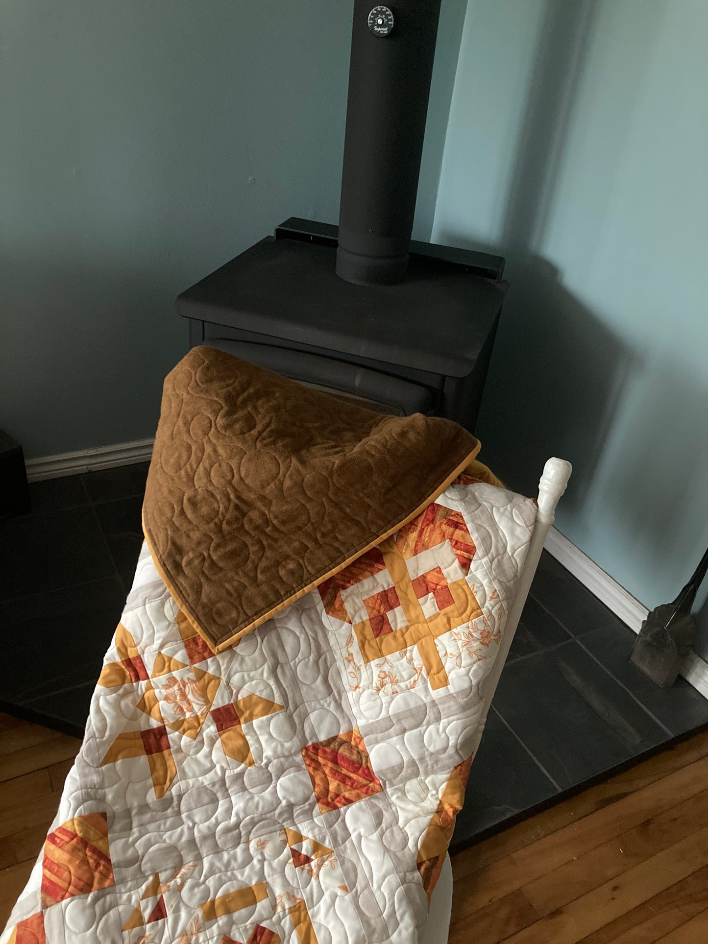 Twin quilt, fall colours