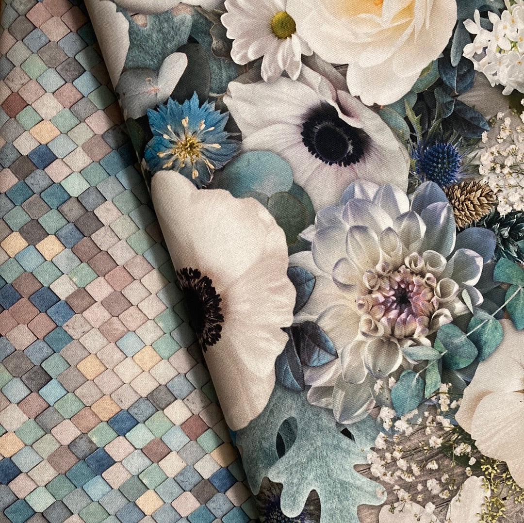 Farmhouse Blooms Digital Cotton Fabric Print by Hoffman - Assorted Prints