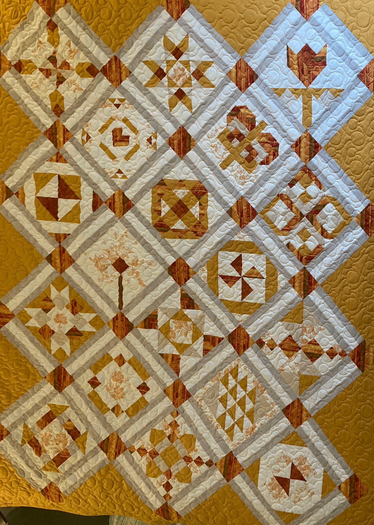 Twin quilt, fall colours
