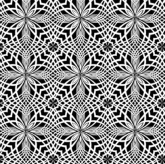 Inked Patten Petal Tiles by Timeless Treasures