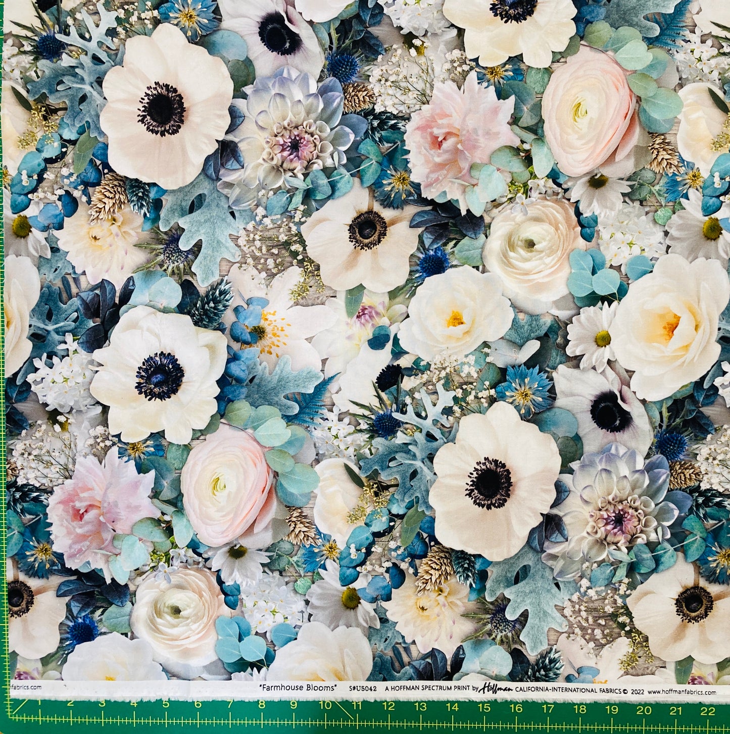 Farmhouse Blooms Digital Cotton Fabric Print by Hoffman - Blooms Digital