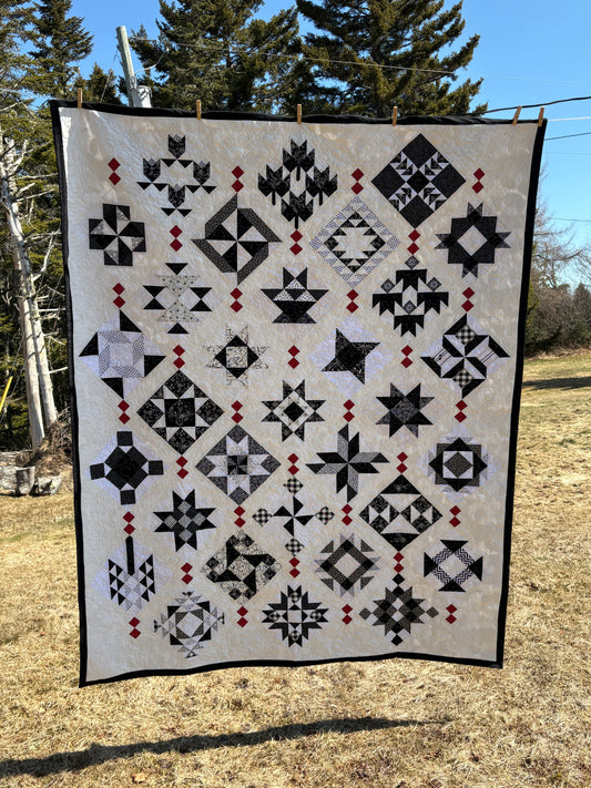 Black, White and Red Twin Quilt