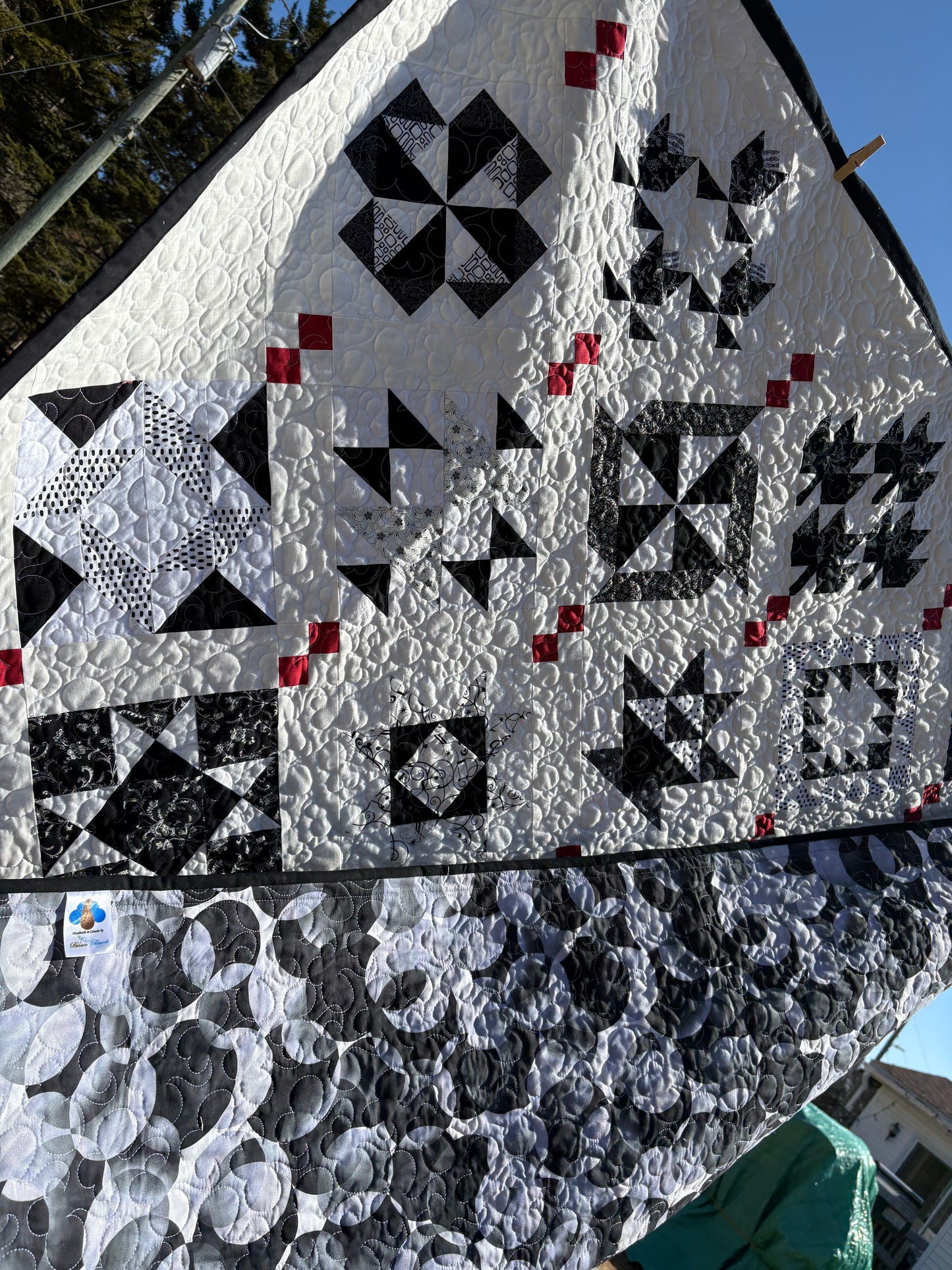 Black, White and Red Twin Quilt