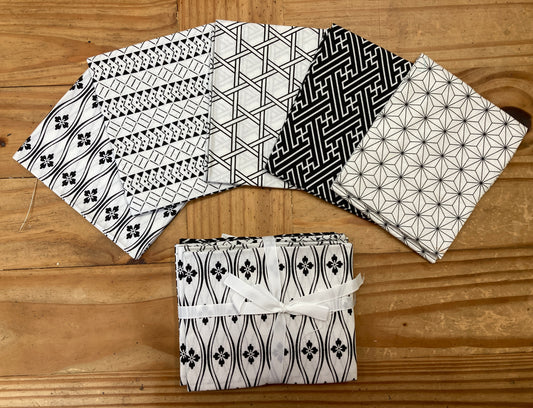 Black and White Geometric Fat Quarter Bundle (5 pieces) by The Craft Cotton Co.