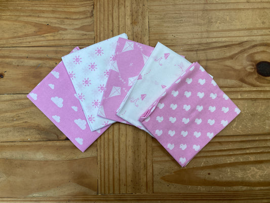 Pink and White Nursery Basics Fat Quarter Bundle by The Craft Cotton Co.