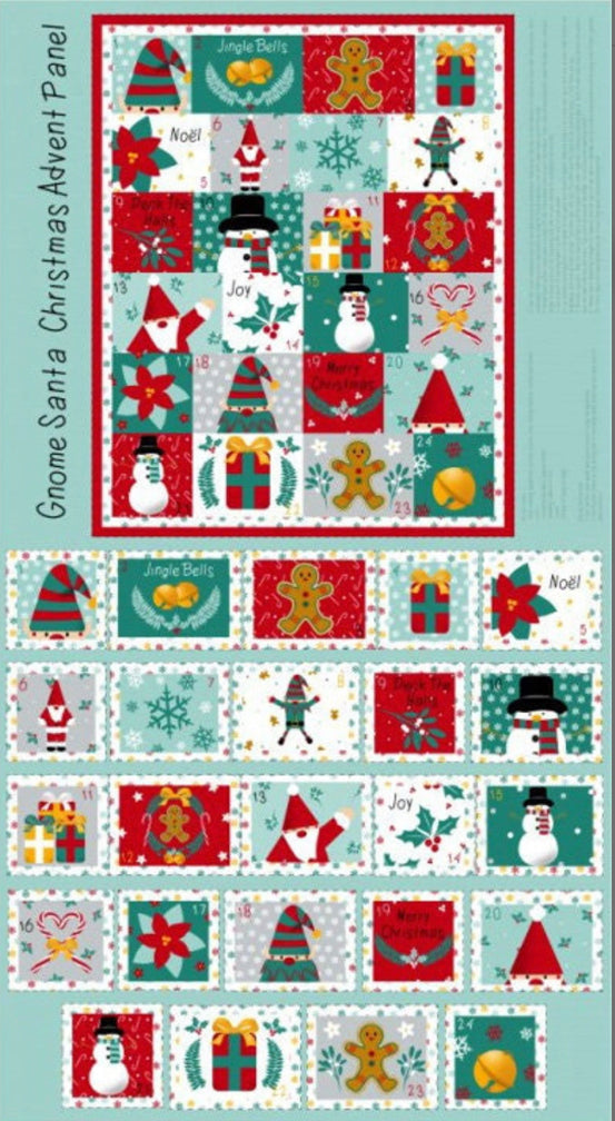 Gnome Santa Advent Calendar Panel by Victoria Louise Design