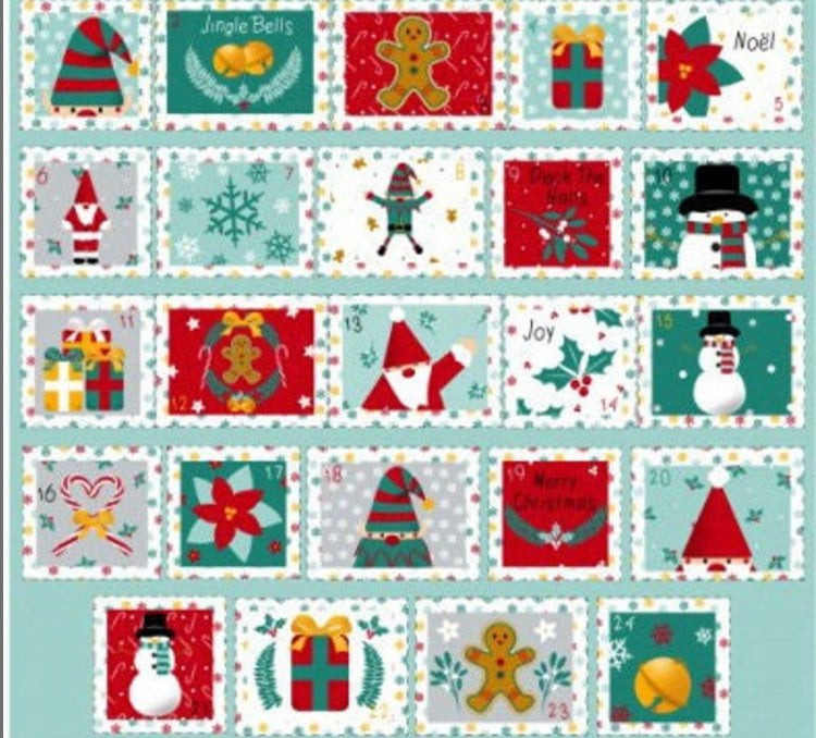 Gnome Santa Advent Calendar Panel by Victoria Louise Design