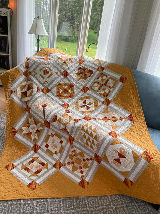 Twin quilt, fall colours