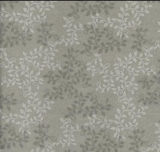 Flannel 108” Leaves, Chateau Grey